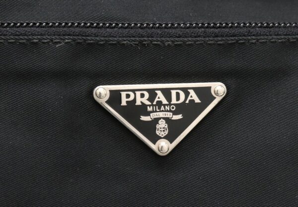 31891468 8 Prada Shoulder Bag Diagonal Nylon Leather Black