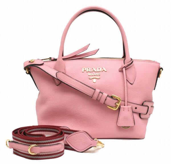 31901719 Prada Vit Daino Handbag 2WAY Leather Pink