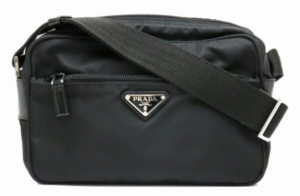 31901842 Prada Shoulder Bag Crossbody Nylon Leather Black