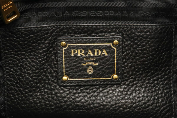 31911105 7 Prada Tote Bag 2WAY Shoulder Leather Black