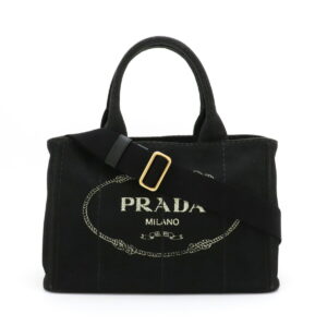 31911106 Prada Nylon 2way Shoulder Bag Leather Black