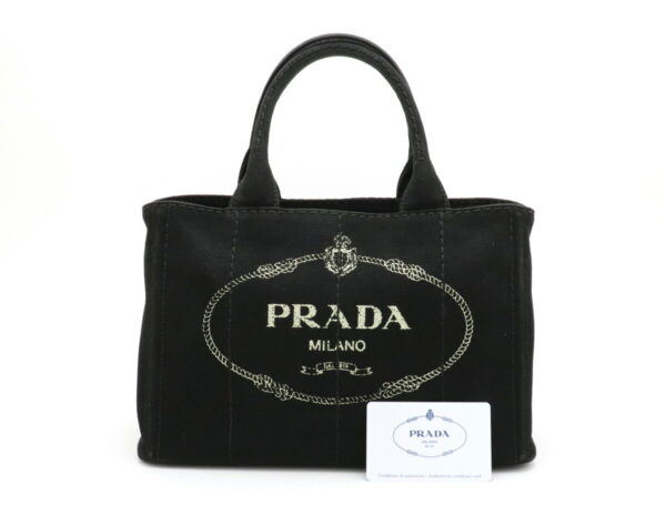 31911106 8 Prada Canapa Mini Tote Bag 2WAY Canvas Black