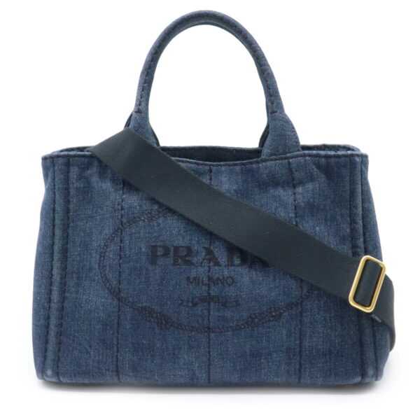 31931367 Prada Canapa Tote Bag 2WAY Denim Blue