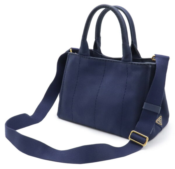 31931368 1 Prada Canapa Mini Tote Bag 2WAY Canvas Blue Blue