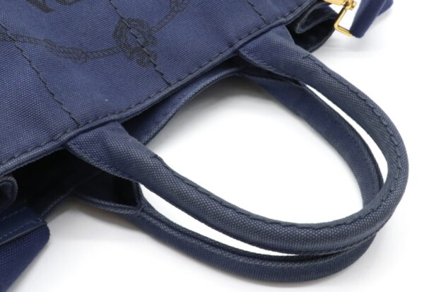 31931368 3 Prada Canapa Mini Tote Bag 2WAY Canvas Blue Blue