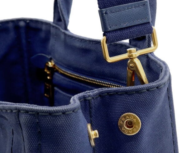 31931368 6 Prada Canapa Mini Tote Bag 2WAY Canvas Blue Blue