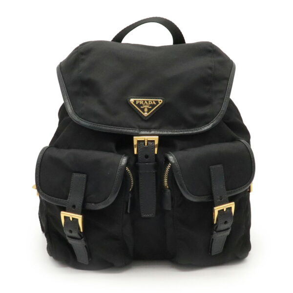 31941136 Prada Backpack Nylon Leather Black