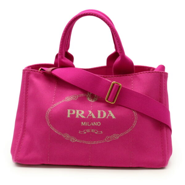 31980745 Prada Canapa Tote Bag Canvas Denim Fuxia Pink