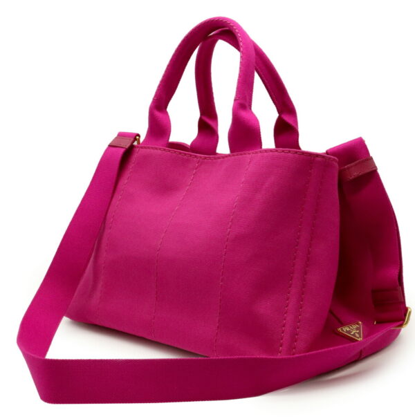 31980745 1 Prada Canapa Tote Bag Canvas Denim Fuxia Pink