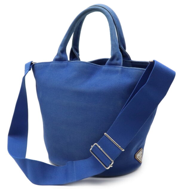 32010619 2 Prada Canapa Tote Bag Canvas Peonia Blue