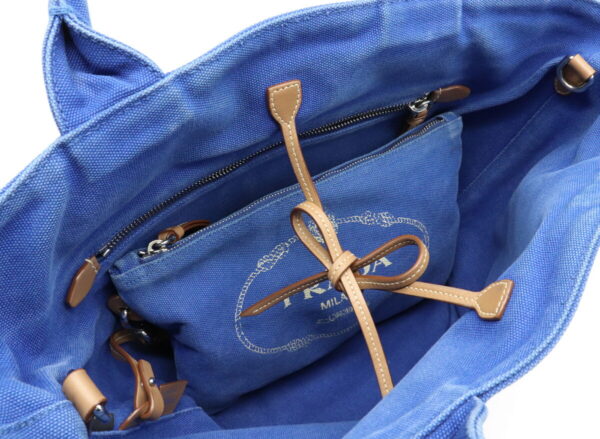 32010619 4 Prada Canapa Tote Bag Canvas Peonia Blue