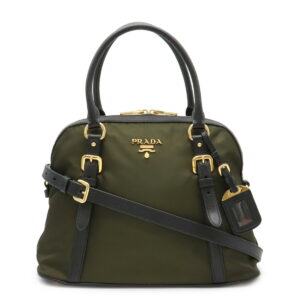 32010635 PRADA BackpackDaypack Small Re Nylon Brushed Leather Black Gold Hardware Black Triangle Logo