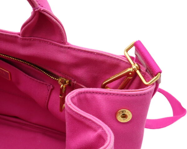 32010645 6 Prada Canapa Bijou Shoulder Bag Studded Canvas Fuxia Pink