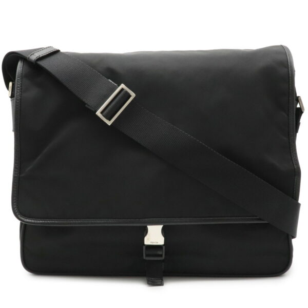 32010721 Prada Shoulder Messenger Bag Nylon Leather Nero Black