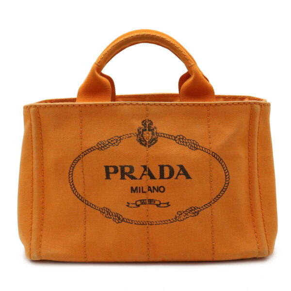 32020360 Prada Canapa Tote Bag Canvas Orange