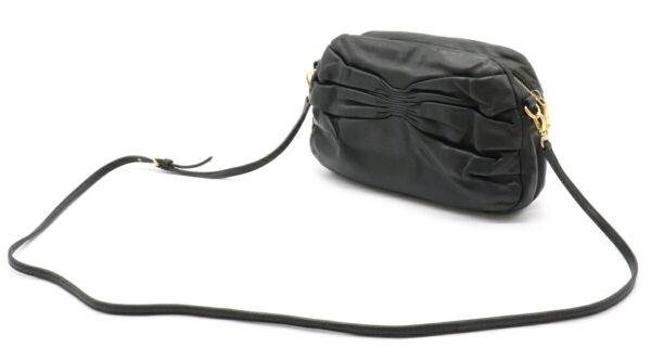 32021208 1 Miu Miu Gathered Leather Crossbody Pouch Black