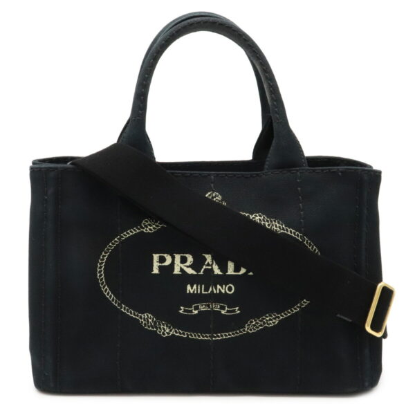 32030550 Prada Canapa Tote Bag Canvas Nero Black