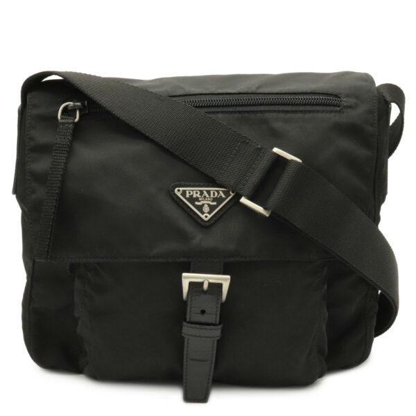 32030575 Prada Shoulder Bag Nylon Leather Nero Black