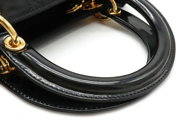 32030778 3 Christian Dior Cannage Lady Dior Handbag Nylon Leather Black