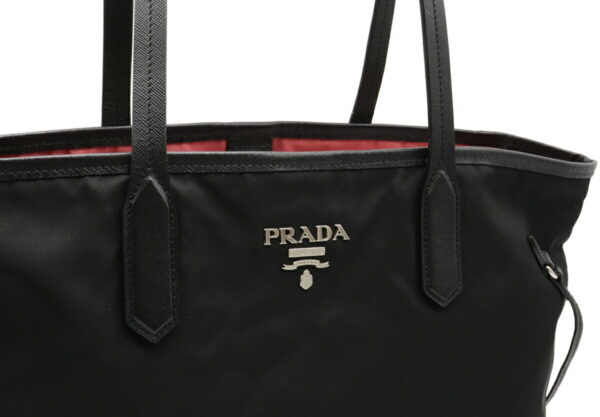 32030786 5 Prada Tessuto Tote Bag Nylon Leather Black