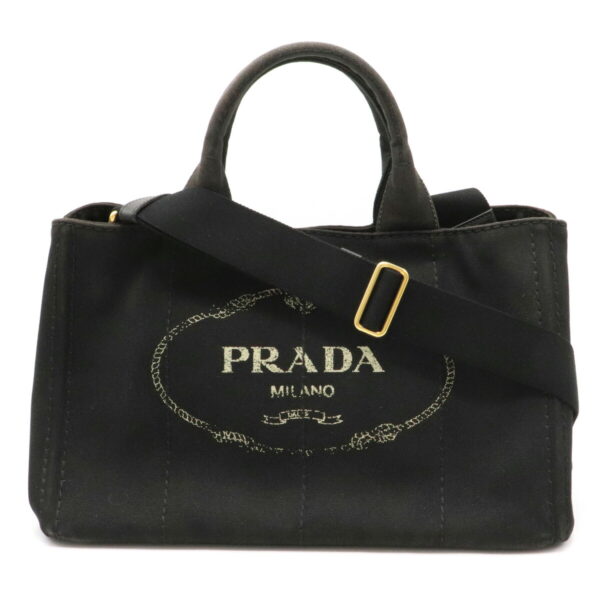 32031467 Prada Canapa Tote Bag Canvas Nero Black