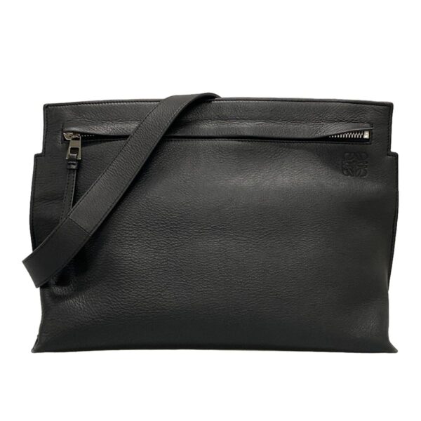 34246300 1 Loewe T Messenger Shoulder Bag Leather Black