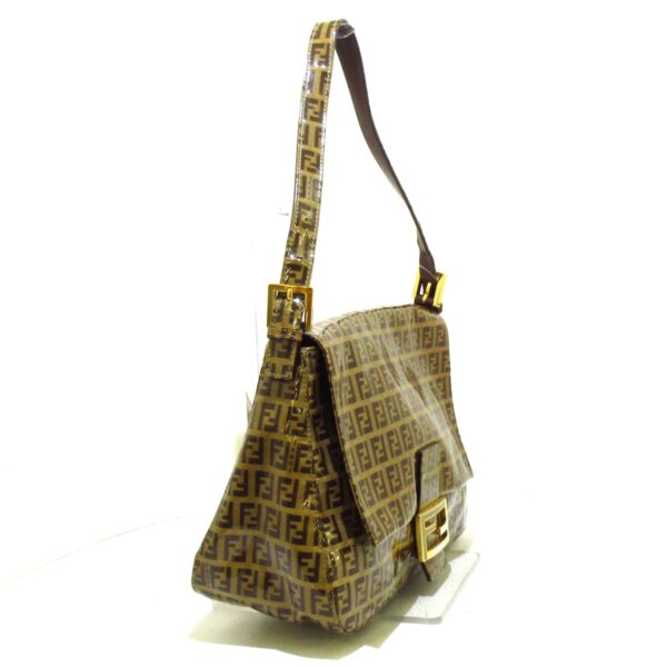 35681832 2 Fendi Mamma Bucket Shoulder Bag Canvas Leather Beige Brown