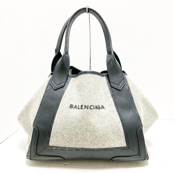 35874425 1 Balenciaga Blue Cabas S Tote Bag Leather Gray Black