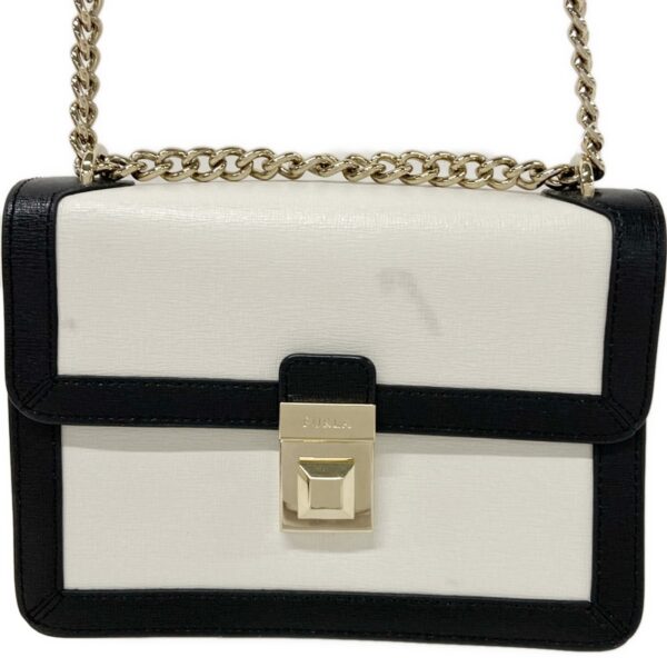 36402522 16 Furla Shoulder Bag Bicolor Chain Shoulder Leather Ivory Black