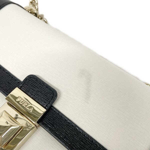 36402522 18 Furla Shoulder Bag Bicolor Chain Shoulder Leather Ivory Black