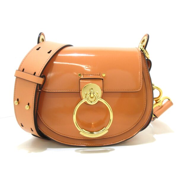 36405401 1 Chloe Tess Small Shoulder Bag Leather Orange Enamel