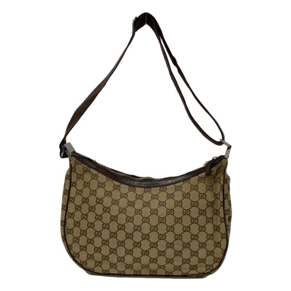 36535108 3 Gucci GG Pattern Shoulder Bag Leather Brown Beige