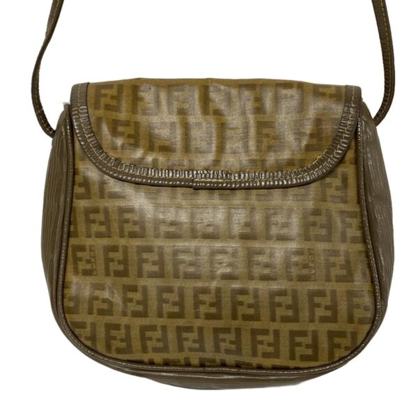 36896858 3 Fendi Zucca Pattern Zucchino Shoulder Bag Leather Brown Brown