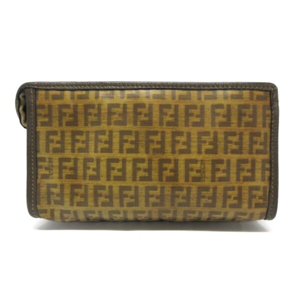 36896859 2 Fendi Zucca Pattern Zucchino Pouch Leather Brown Light Brown