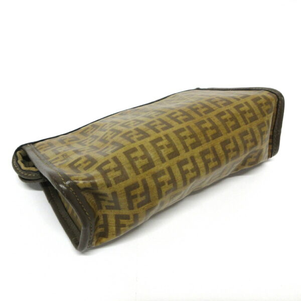 36896859 3 Fendi Zucca Pattern Zucchino Pouch Leather Brown Light Brown