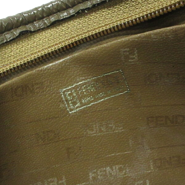 36896859 5 Fendi Zucca Pattern Zucchino Pouch Leather Brown Light Brown