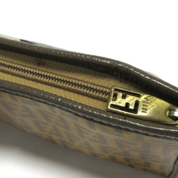 36896859 8 Fendi Zucca Pattern Zucchino Pouch Leather Brown Light Brown