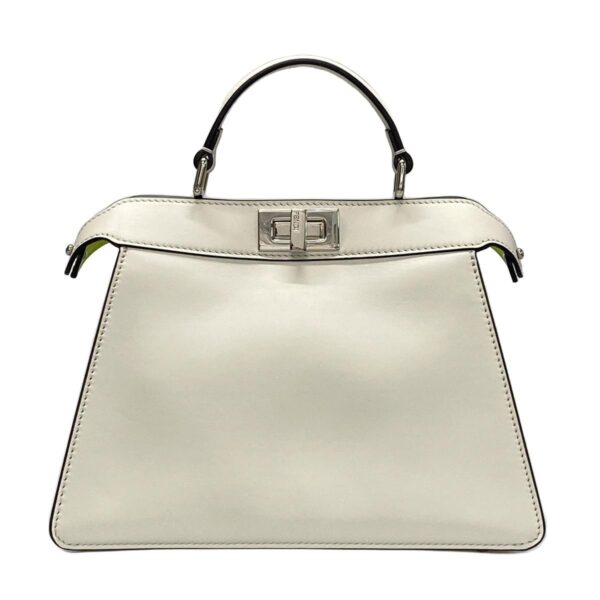 36897463 1 Fendi Peekaboo Icy Youth Small Handbag Leather White Yellow Green