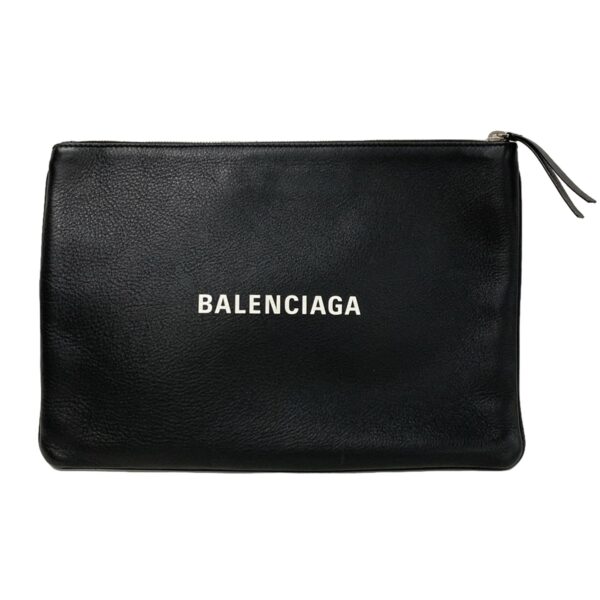 36904551 1 Balenciaga Clip M Clutch Bag Leather Black