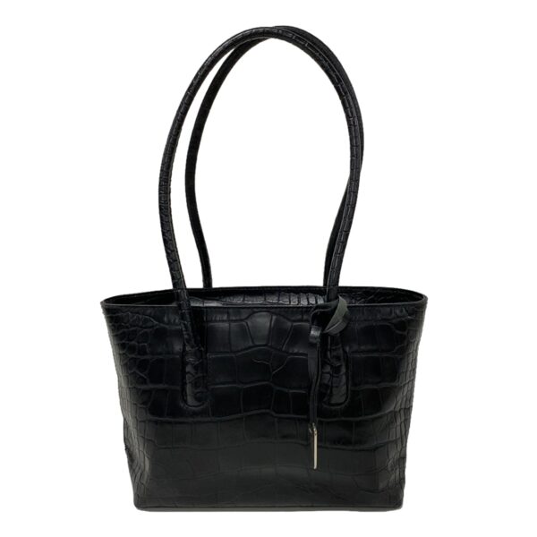 37180372 1 Furla Shoulder Bag Embossed Leather Black