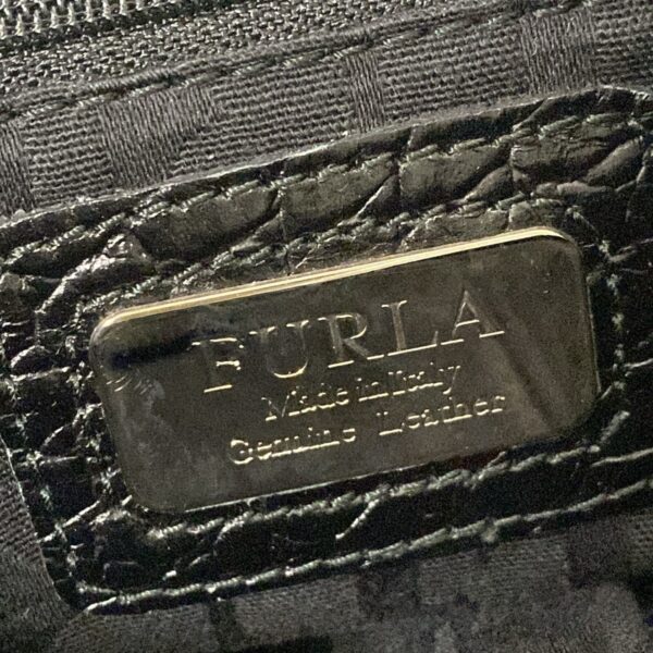 37180372 11 Furla Shoulder Bag Embossed Leather Black