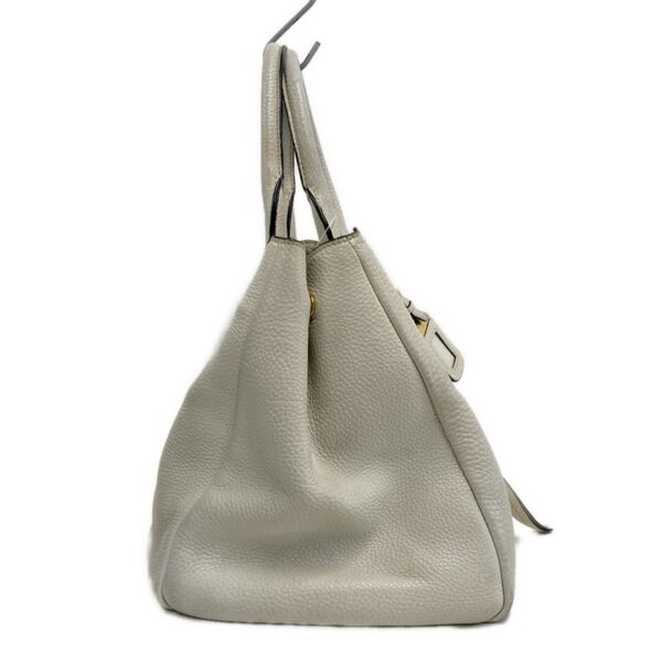 37213747 2 Prada Tote Bag Leather Tag Leather Light Gray