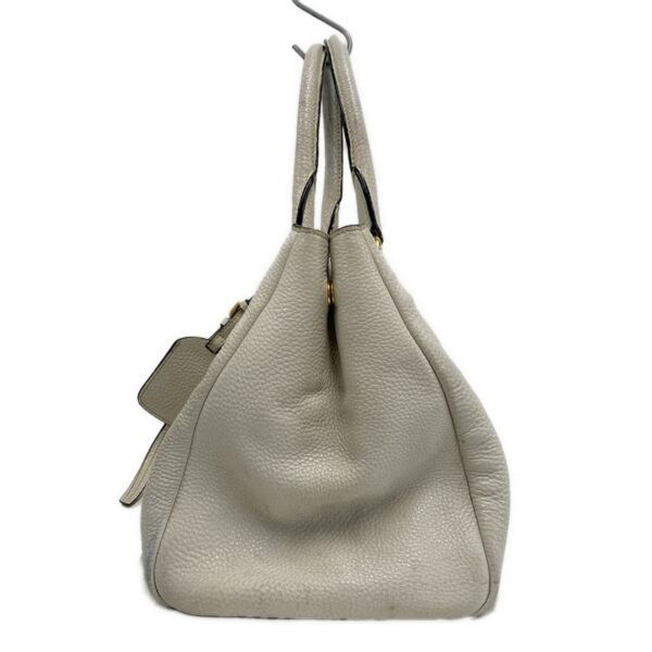 37213747 4 Prada Tote Bag Leather Tag Leather Light Gray