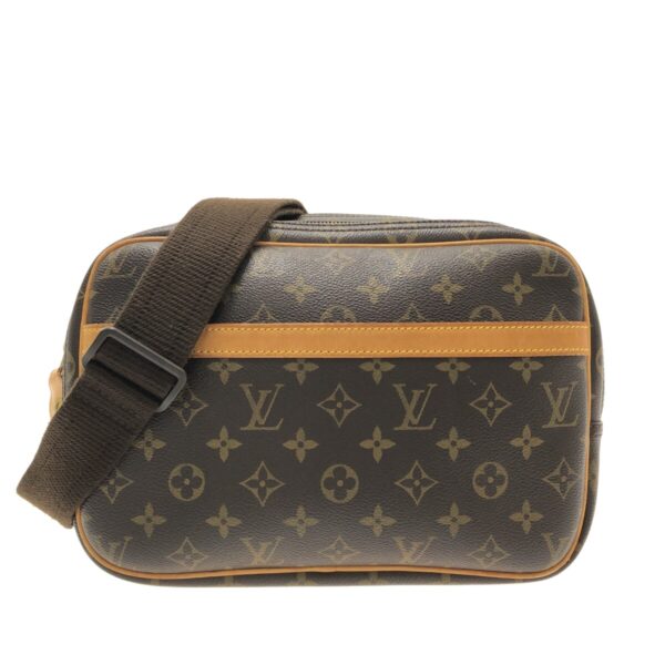 37319956 1 Louis Vuitton Reporter PM Shoulder Bag Monogram Canvas Brown Leather