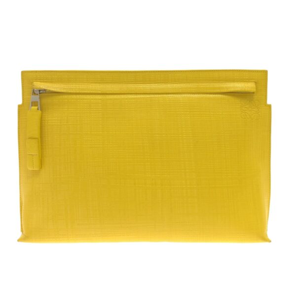 37322510 1 Loewe T Pouch Clutch Bag Leather Yellow