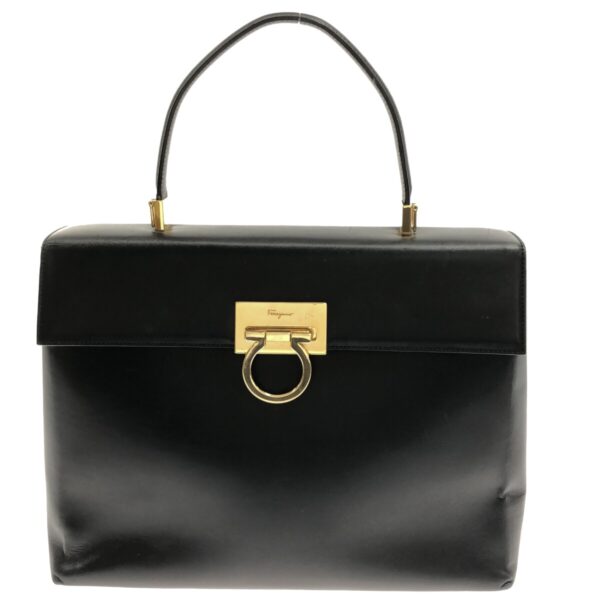 37322529 1 Salvatore Ferragamo Gancini Handbag Black Leather