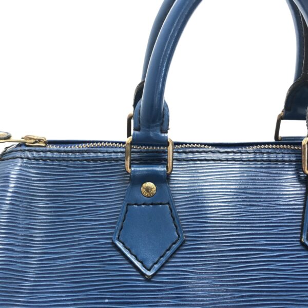 37325090 10 Louis Vuitton Speedy 25 Handbag Toledo Blue Leather