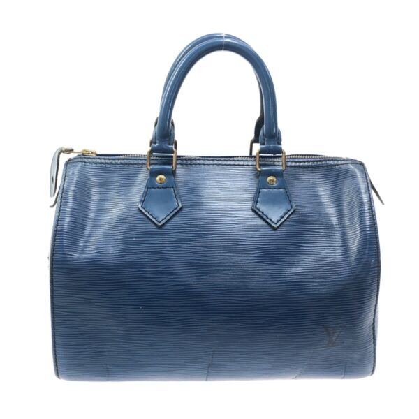 37325090 3 Louis Vuitton Speedy 25 Handbag Toledo Blue Leather