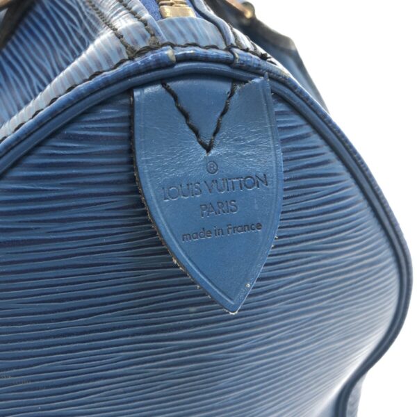 37325090 7 Louis Vuitton Speedy 25 Handbag Toledo Blue Leather