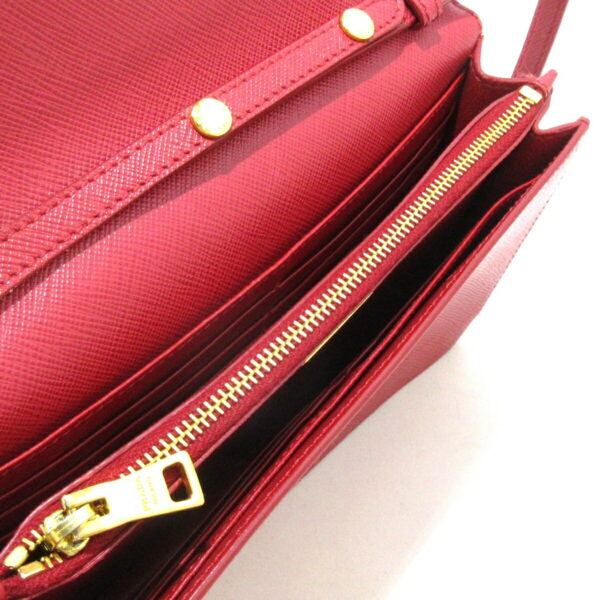 37326689 3 Prada Wallet Shoulder Wallet Saffiano Leather Red